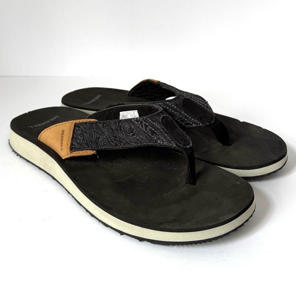 Men’s Merrell Black Casual Flip Flop Sandal Size 9